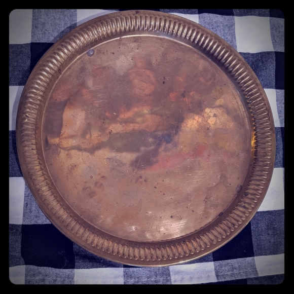 Vintage Other - Vintage Brass Tray, 9 inches Vintage Other - Vintage Brass Tray, 9 inches